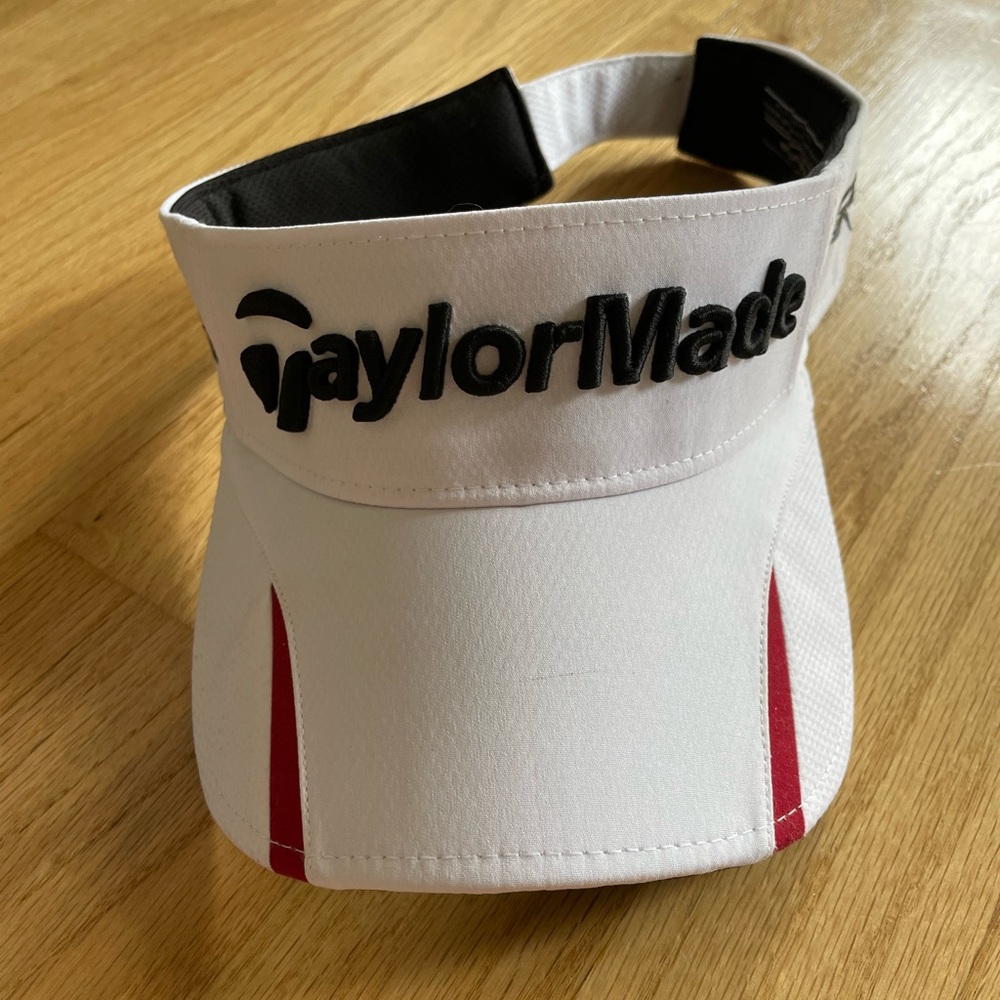 TaylorMade White Visor with Red Highlights